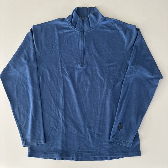 Smartwool Baselayer Shirt Men Large Blue Cold Weather Classic Thermal - Picture 1 of 13